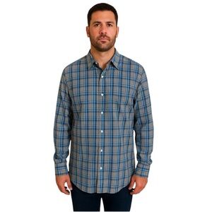 Gap men’s plaid button down shirt size large